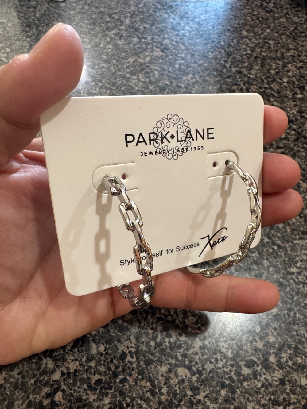 Park Lane Silver Chain-Link Hoop Earrings